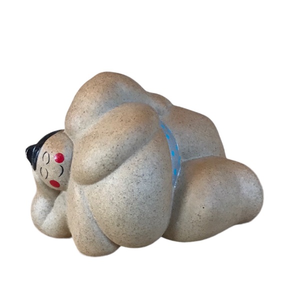 Sumo Doll Figure Set of 3 Ceramic In Action Figures Shikiri Shiko Akubi Hirune - Picture 2 of 8